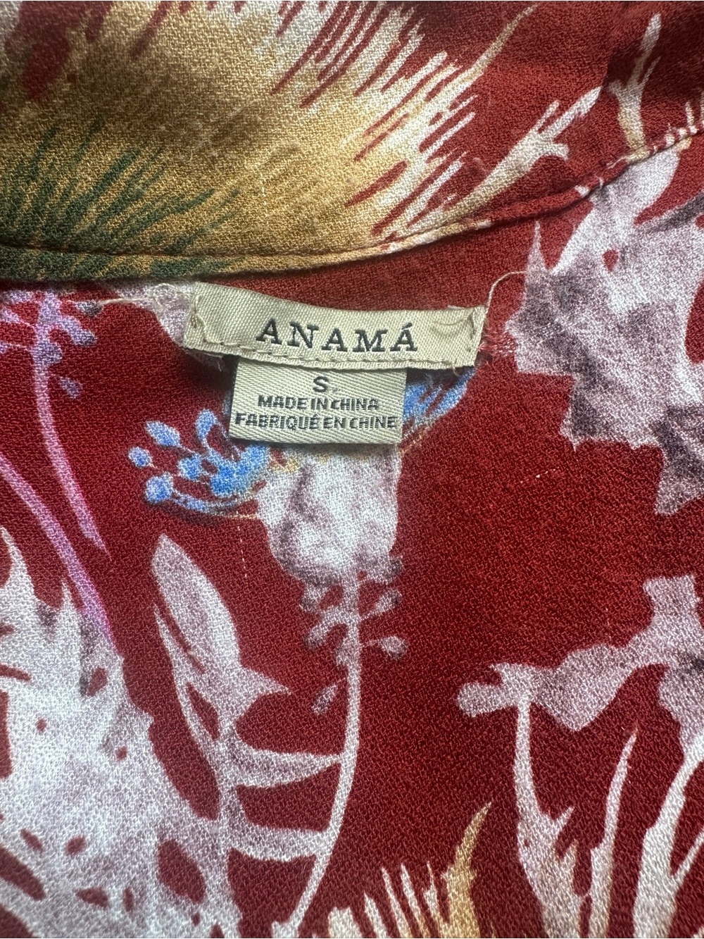 Floral Red Duster Cardigan with Blue & Green Accents - Picture 3 of 4